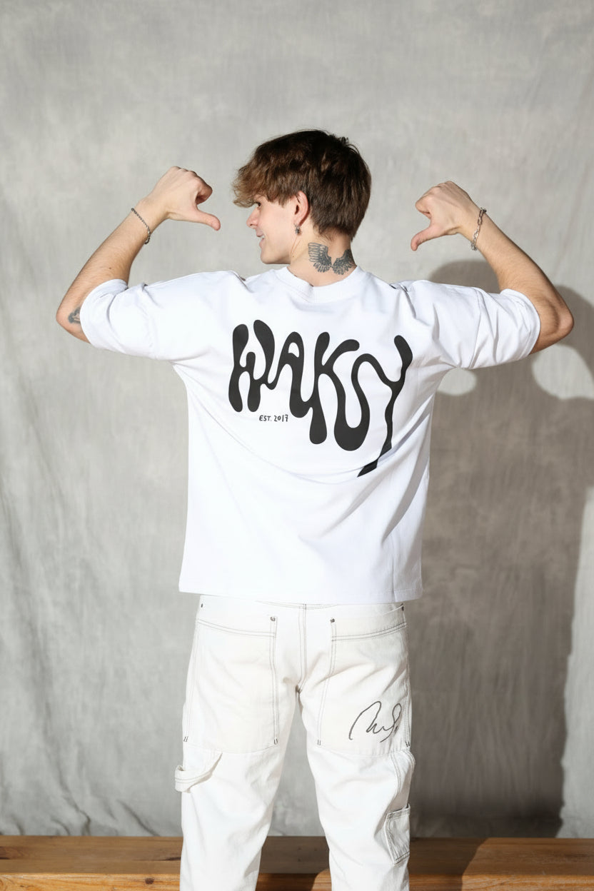 WAVY - koszulka biała, boxy