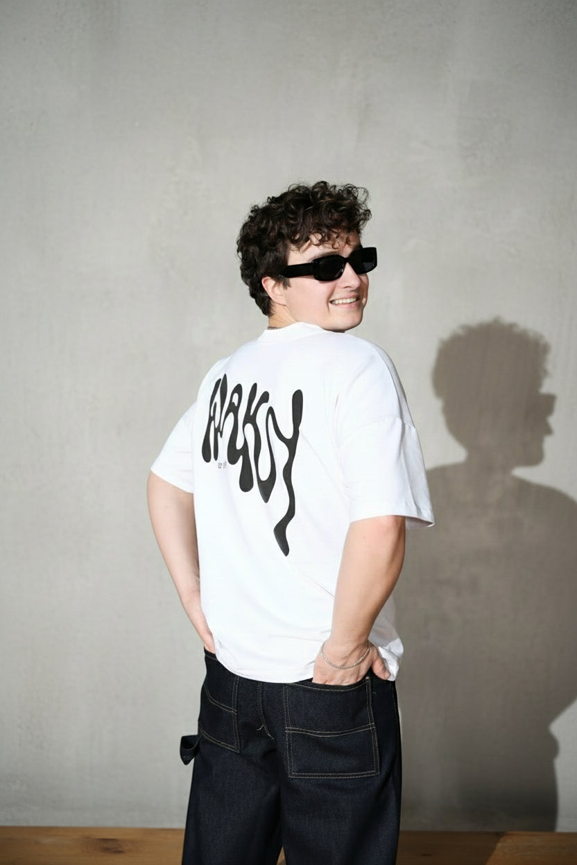 WAVY - koszulka biała, boxy